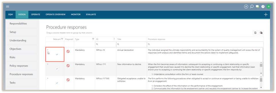  Een procedurerespons wijzigen.